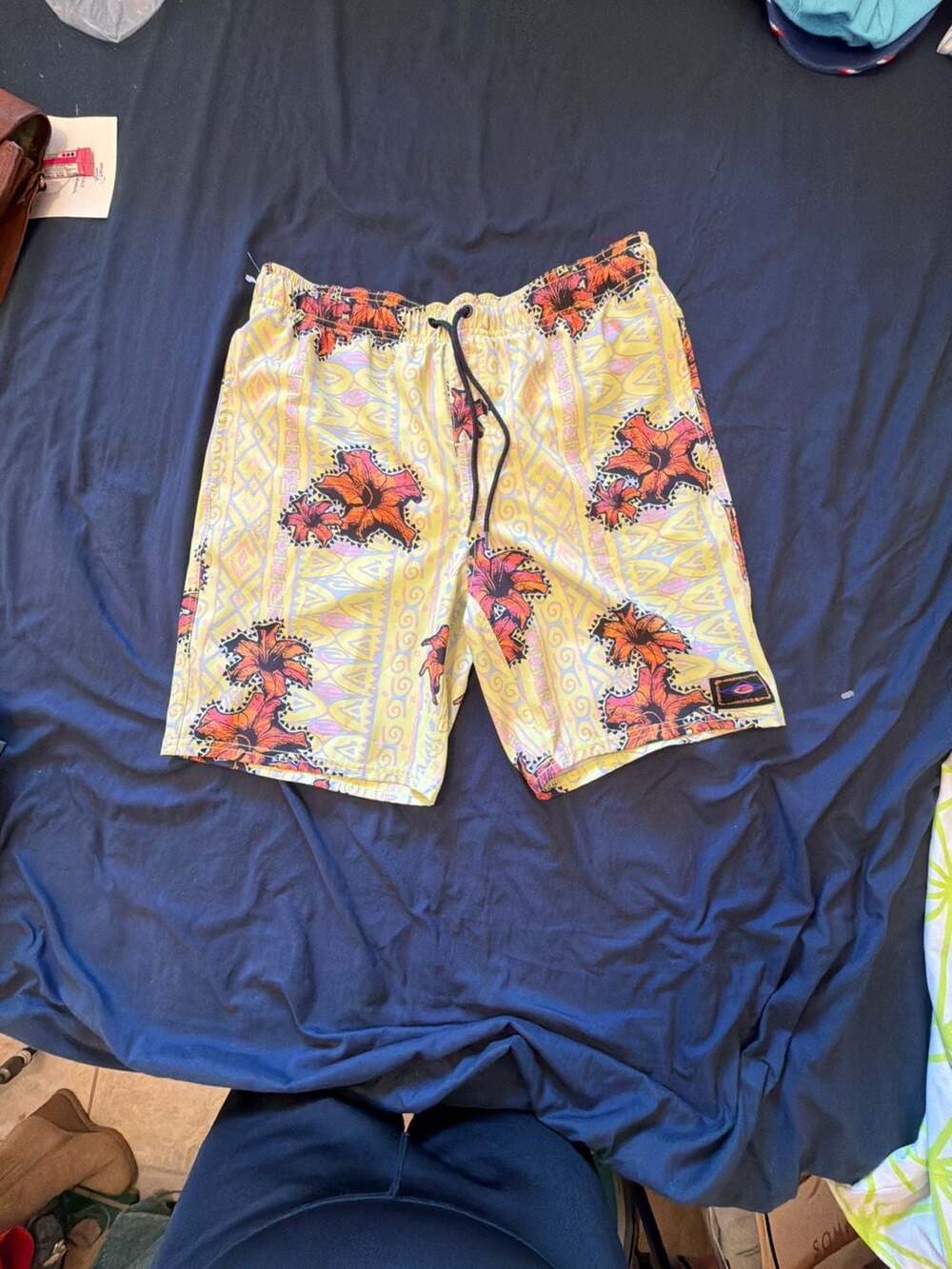 Rip Curl Floral Print Elastic Waist Board Shorts